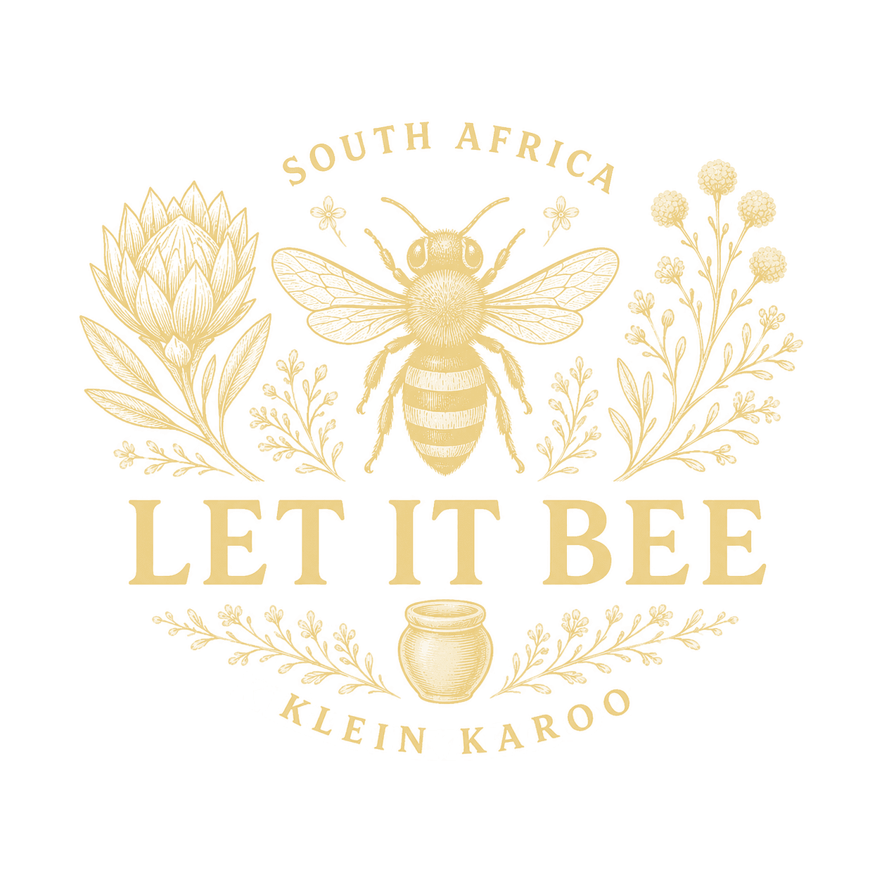 Let It Bee emblem in a single gold tone.